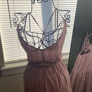 Lavender backless goddess cross tie sun dress